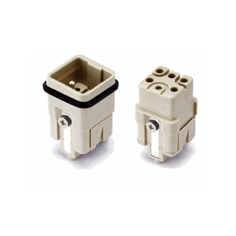 Insert HQ, Raccordement à Sertir, mâle, 5 pin, 16A, Polycarbonate, 3A 